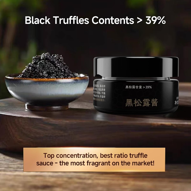 Premium Black Truffle Sauce, Black Truffle Content>39% (2.82oz/80g) Without Flavoring,