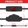 Newdeli 3FT Waterproof Extension Cord with On/Off Switch 3 Prong
