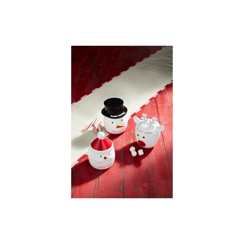 Mud Pie Santa Small Xmas Treat Jars CANISTERS, 6" x