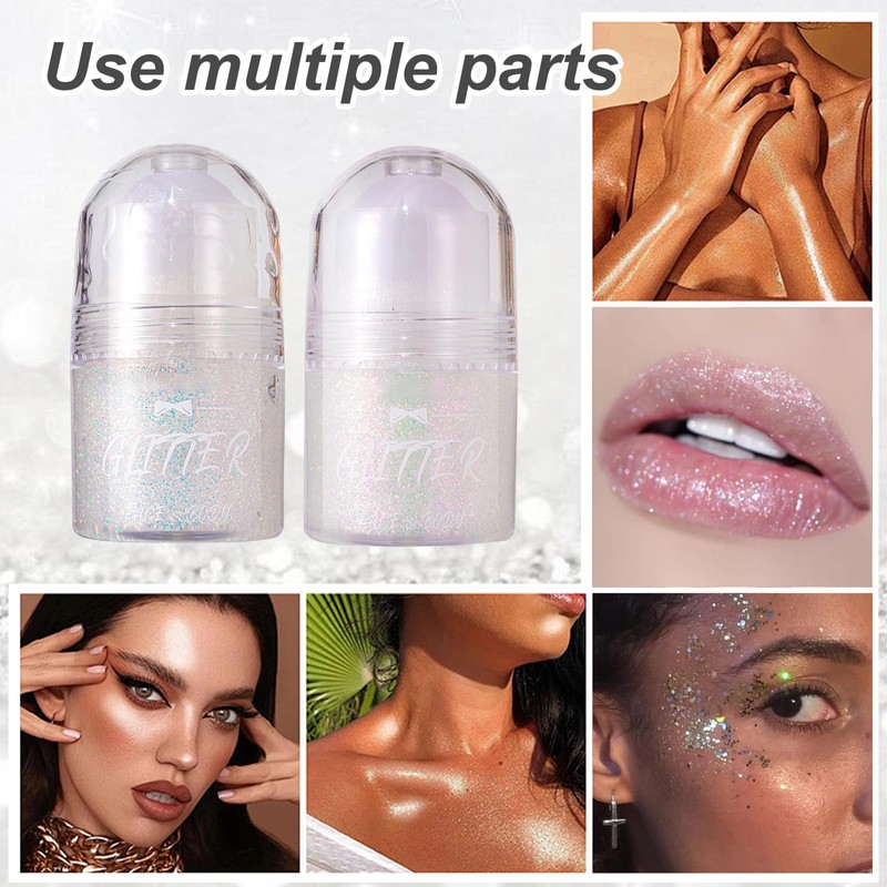 Thoquene Pack of 2 Glitter Face, Body Glitter, Festival Glitter