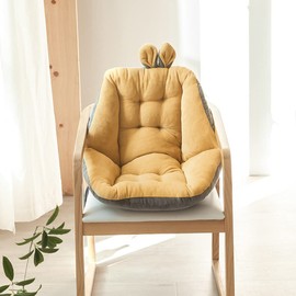 JOSON Office Chair Cushion, Velvet Seat Cushion, 17.8-inch Lazy Sofa Bedroom Office Chair Car Seat Plush Comfort Cushion (Yellow)