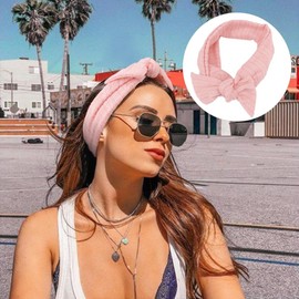 DRESHOW 6 PCS Adjustable Headbands for Women Knotted Headbands Elastic Non-Slip Fashion Hair Bands for Workout Sports Running Yoga