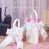 2Pcs Flower Girl Basket for Wedding, Wedding Basket with Satin