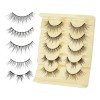 5 Pares Pestañas Extensiones Postizas Mezcladas- Efecto Voluminosas y Naturales