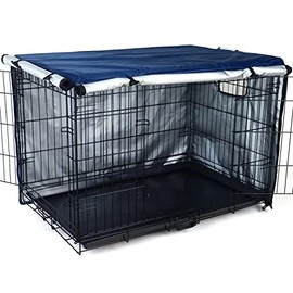 Durable Dog Crate Cover-Double Door, Pet Kennel Cover Waterproof Anti-UV Dog Cage Cover Fit for 36-48 inches Crate