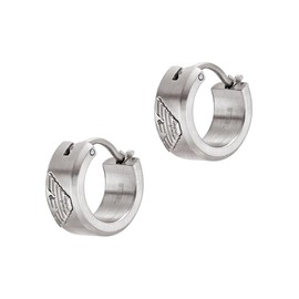 Emporio Armani EGS3165040 Men's Silver Stainless Steel Earring, Stainless Steel, No Gemstone