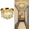 Gopmmy Round Crystal Lamp Chandelier,Modern Gold G9 Ceiling Mount Fixture