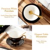DUJUST Porcelain Tea Cup and Saucer Set with Spoon -