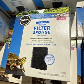 2x Semi-Aquatic Internal Filter Sponge -  (2) 3 packs!