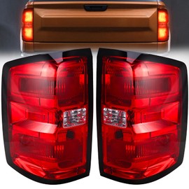 SHINEHOME Tail Light Assembly Compatible with 2014 2015 2016-2019 Chevy Silverado 1500 2500HD 3500HD GMC Sierra 3500HD Left Driver Side Right Passenger Side Taillight Brake Lamp Bulb and Harness
