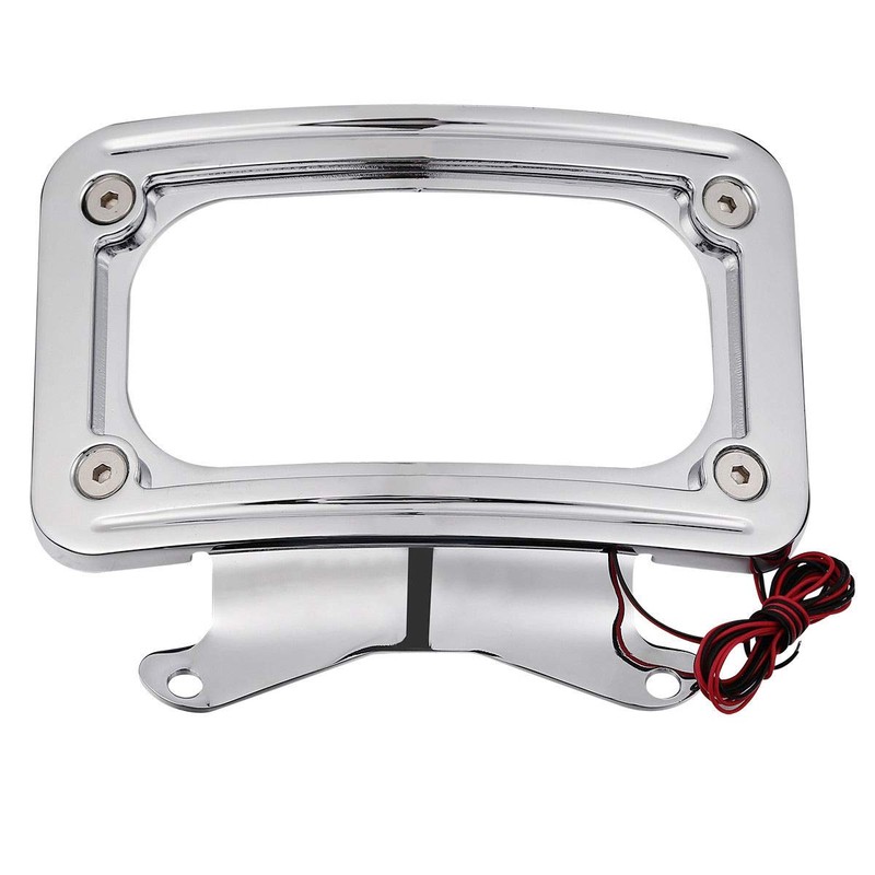TCMT Curved License Plate Mount Frame W/Light Fit For Harley