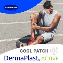 DermaPlast ACTIVE Cool Patch: selbstkühlendes Pflaster zur Reduzierung von Schmerzen in Gelenken und Muskeln; 10x14cm