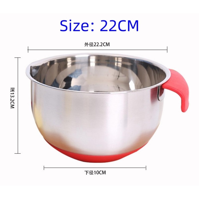 KUNANG Stainless Steel Mixing Bowls, non slip silicone base bowls