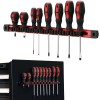 FOCUS AUTO TOOLS Magnetic Screwdriver Wrench Organizer Aluminum Rail Magnetic