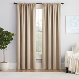 ECLIPSE Solid Thermapanel Single Window Curtain Panel, 54 in x 54 in, Taupe