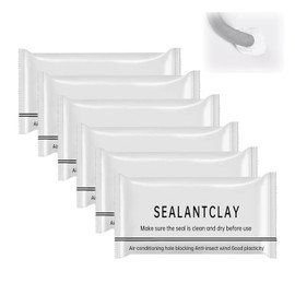 Waterproof Sealant Mastic,Repair Sealing Clay,Quick Mending Mud for Drain Connection,for Holes and Gaps Wall Filler,Air Conditioning Hole Waterproof Seal Putty(6pcs)