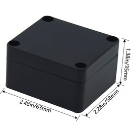 Zulkit Project Box ABS Plastic IP65 Waterproof Dustproof Electrical Junction Box Enclosure Black 2.48 x 2.28 x 1.38 inch and White 5.9 x 4.3 x 2.8