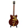 Red and Gold Miniature Electric Guitar Replica with Stand and
