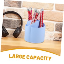 OSALADI Rotating Pen Holder Organizer for Desk Large Capacity Multifunctional Desktop Stationery Storage Cosmetic Brush Holder for Teens and Adults