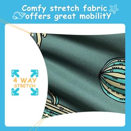 MaaMgic Boys' Swimming Trunks 4 Way Stretch Toddler Swim Shorts Beach Boardshorts Lightweight Adjustable Waist Great for Kids,Green Lizard,3 Years