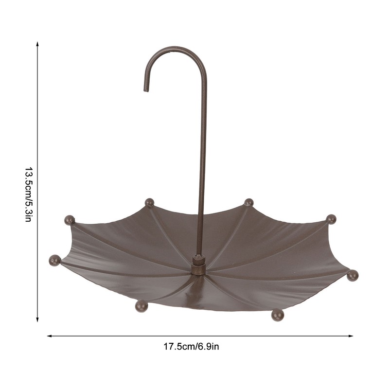 Umbrella Shaped Bird Trough Metal Hanging Bird Feeder Tray Metal