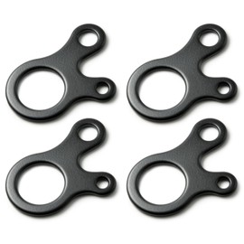 Set of 4 rope tensioners made of high-quality aluminium, tent rope tensioner, three-hole tensioner, perfect in combination with paracord 550, colour: black, brand Ganzoo