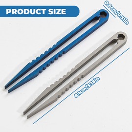 2Pcs Lightweight Mini Titanium Tweezers Non-Slip Portable Titanium Tweezers Sturdy Cosmetic Beauty for Travel Camping Home
