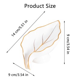 Ceramic Leaf Soap Dish, Soap Dish with Drain, Leaf Soap Dish, Self-Draining Soap Holder, Easy to Clean, Keep Soap Dry, for Kitchen, Bathroom, Counter, Shower