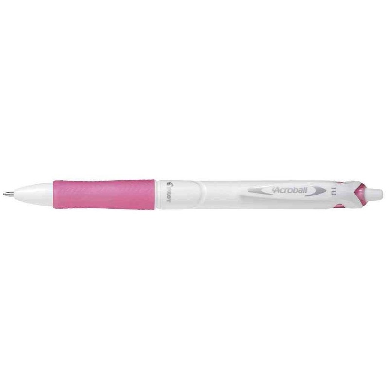Pilot Acroball Pure White Grip Retractable Ballpoint Pens Pack of