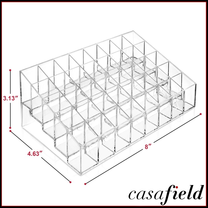 Casafield 40 Slot Acrylic Lipstick & Makeup Organizer - Cosmetic