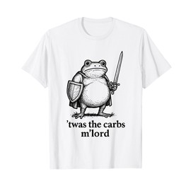 Funny Medieval Frog Meme Carbs Knight M'Lord Quote T-Shirt