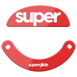 Superglide2 - New Controllable Speed Textured Surface Smoothest Mouse Feet/Skates Made with Ultra Strong Glass Smooth and Durable Sole for Pulsar Xlite V2 &V3 Wireless Gaming Mouse [Red]
