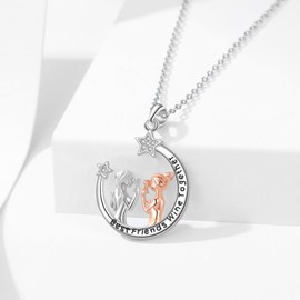 Sister Gifts from Sister Sterling Silver Sister Necklace Sister Pendant Necklace Jewelry Birthday Gifts for Friend Sister Female Women