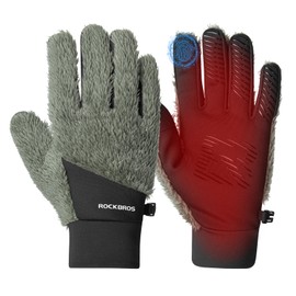 ROCKBROS Winter Gloves Men Women Long Black Windproof Cycling Gloves Touch Screen Thermal Gloves for Running Driving Work