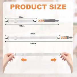 SPEACOUR 6 Pack Tablecloth Clips, Bed Sheet Clips Adjustable Bed Sheet Straps Upgraded Elastic Sheet Fasteners Table Cloth Clips Suspenders Clips for Bedding Fitted Keep Your Sheets in Place