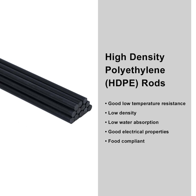 Black Plastic Stick High Density Polyethylene HDPE Plastic Welding Rod,