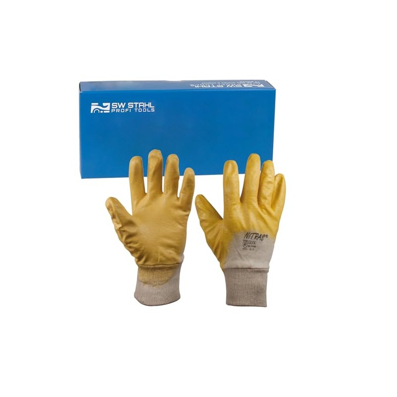 SW-Stahl Nitrile Glove Cotton, Size 10, Yellow, 11502L
