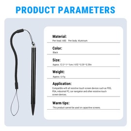 Uadme Stylus Pens, Stylus Pen for Industrial Touch Screen, Resistive Screen Touch Pen, for POS, PDA, Industrial PC, Car Navigation and Other Resistive Touchscreen Devices, Black