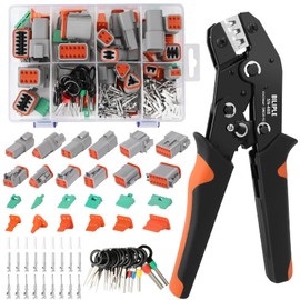 236PCS DT Deustch Connector Kit with Wire Crimper, 2 3 4 6 8 12 Pin Waterproof Automotive Electrical Connectors Plug, with Removal Tool and Size 16 Stamped Formed Contacts(14-20AWG)