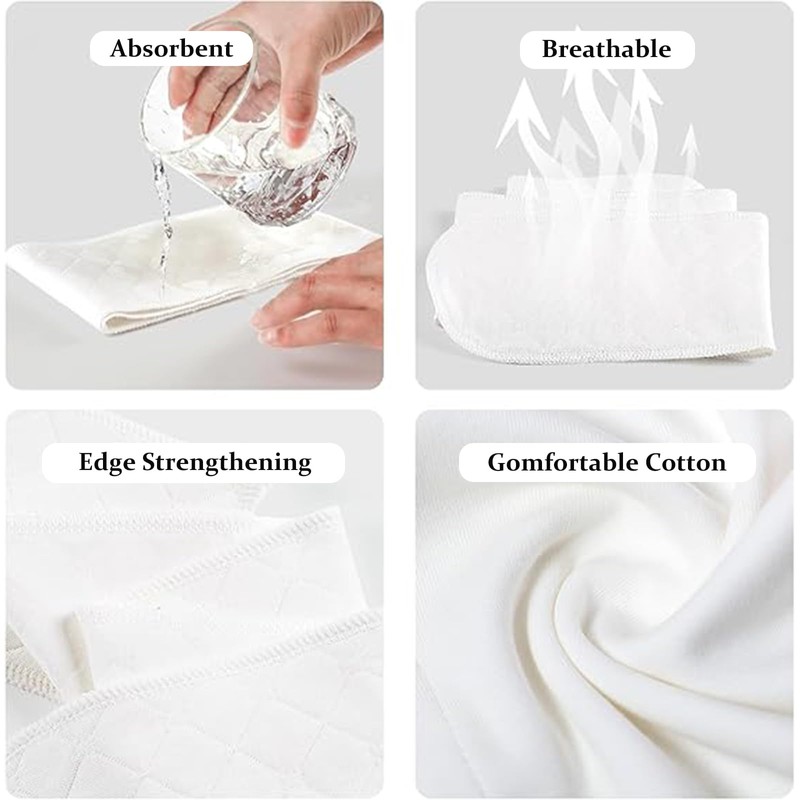 LandReCol Pack of 10 Bra Inserts Sweat Cotton Underbust Band