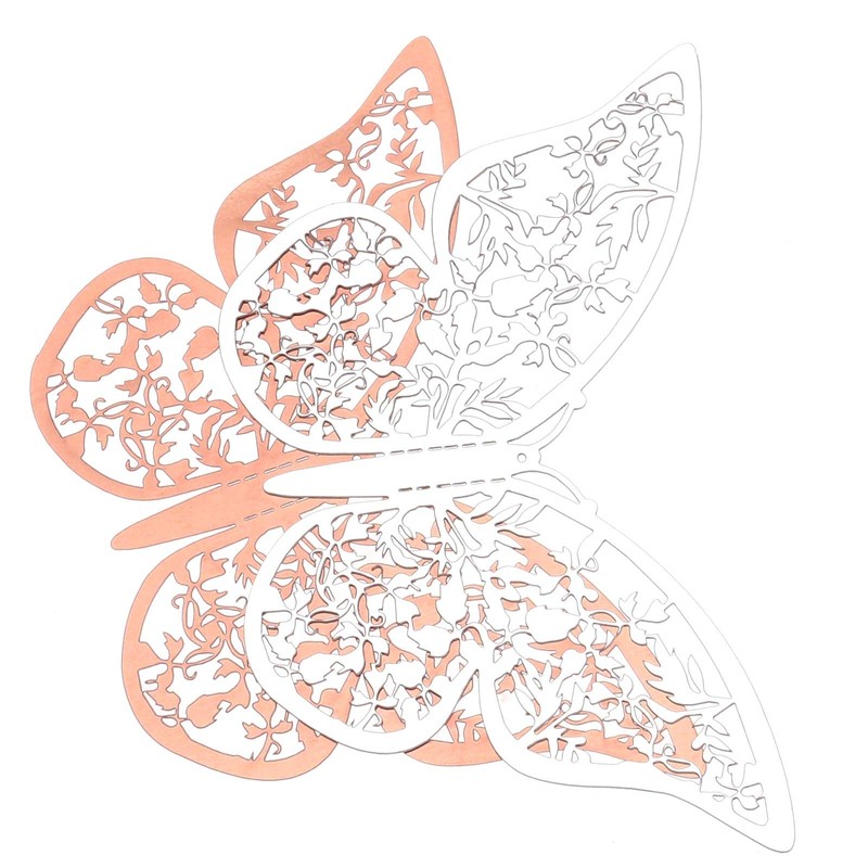 SING F LTD 48Pcs Rose Gold Silver Tone Butterfly Wall