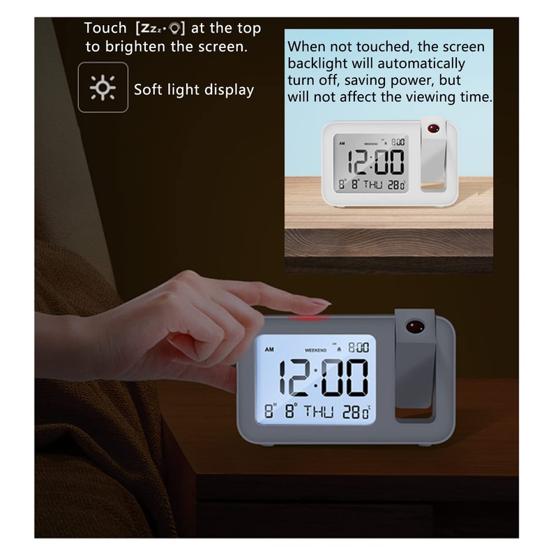 FAYAIALO Projection Alarm Clock,Digital Clock with Backlight Display,Show Date Week
