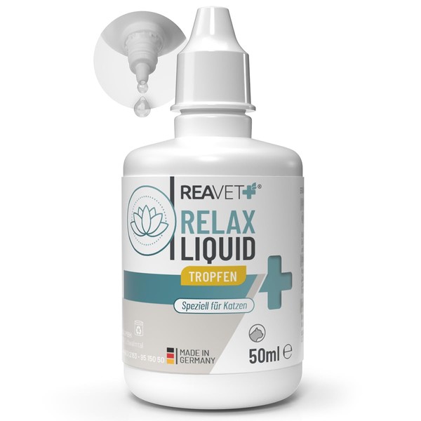 ReaVET Relax Liquid für Katzen 50ml - Beruhigungstropfen I Entspanntes