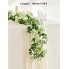 MISSPIN 5.9Ft Eucalyptus Garland with Flowers, Artificial Fake Flower Greenery