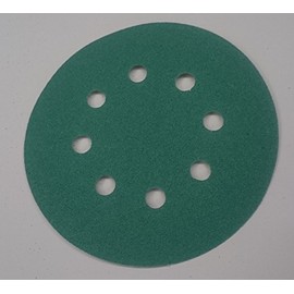 Oslong Abrasives Green Film 5-Inch Hook and Loop 8-Hole Sanding Disks 10-Pack Grits 60-400 (80)