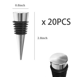 JIOFAVIU 20 Pcs Wine Bottle Stopper Set Kit, Resin Wine Bottle Stoppers Molds Set Accessories, Wine Stoppers for Silicone Mold Epoxy Resin (Alloy Silver)