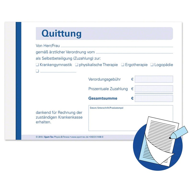 Quttungsblock Receipt Book Receipt Receipts 5 x 50 Sheets Self-Copying