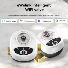 EWeLink WiFi Water Valve, Automatic Switch, Intelligent Ball Valve, IP65 Waterproof Wireless Remote Control, Compatible with Assistant and Salute
