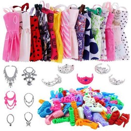 Tianbi Doll Clothes Set Doll Clothes Jewellery Shoes Safety Funny Fashion Doll Clothing Accessories Doll Party Outfits