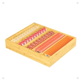 Zenstorage Tea Organizer Drawer Bamboo, Tea Bag Organizer with Adjustable Dividers, Tea Bag Storage for Drawer Countertop Home Office Kitchen